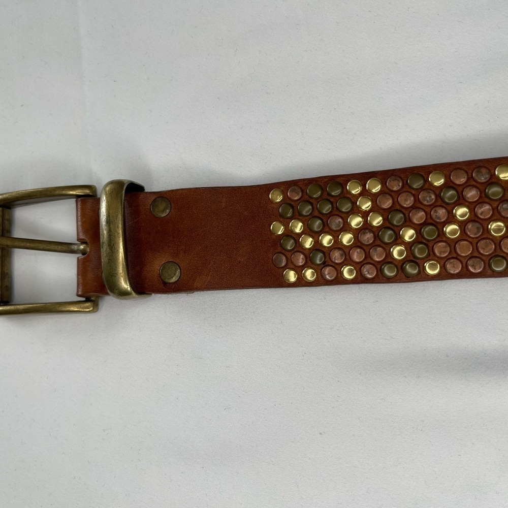 LEATHEROCK LR Dark Brown gold brass and black
Studded Belt size L 36 - Picture 6 of 10